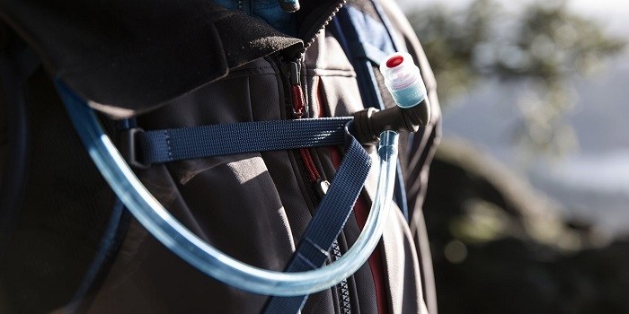 Hydration pack close-up.